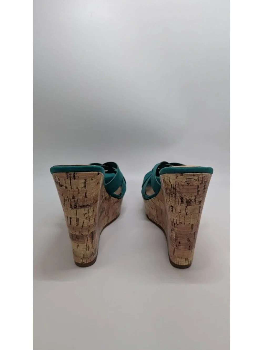 Fashion Nova Turquoise Knotted Wedge Sandals